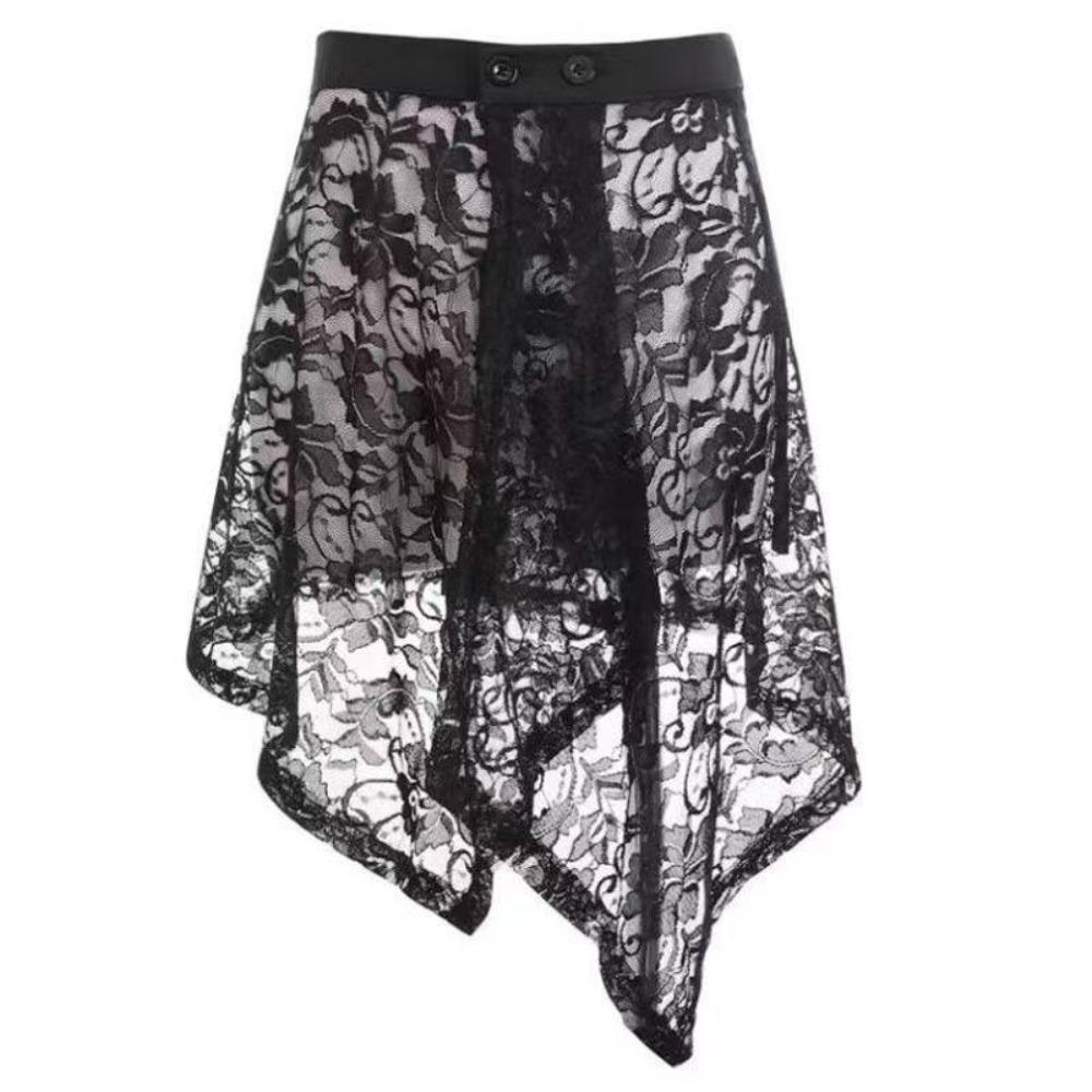 Asymmetric Lace Underskirt Slips Irregular Mesh Underskirt Slips Dress  Summer