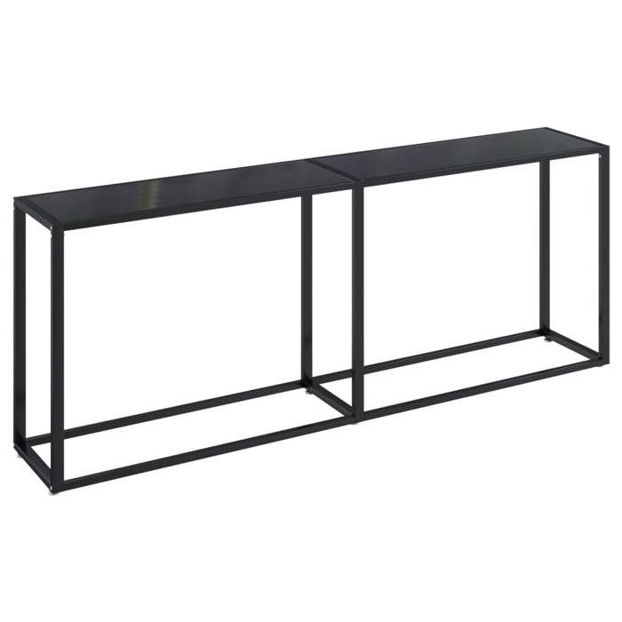 Table console - vidaXL - 331687 - Verre trempé - Noir - 200x35x75,5 cm