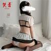 Erotic Lingerie Japanese Sexy Maid Pajamas Lace Hollowed Out Teasing Three-point Maid Uniform Nightdress Set