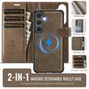 2-in-1 Magnetic Detachable Wallet Case for Samsung Galaxy S24/S24 Plus/S24 Ultra - PU Leather, Card Slots, Wireless Charging, 360° Protection