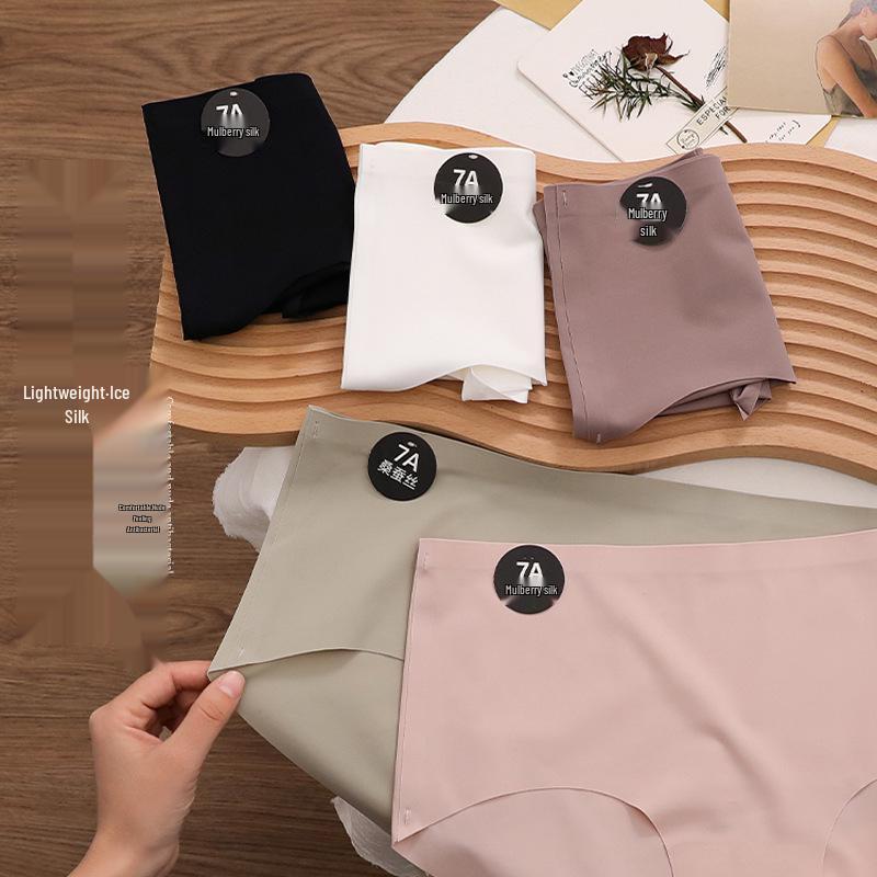 7A Maulbeerseide Nahtlose Mid-Rise Antibakterielle Damenunterwäsche