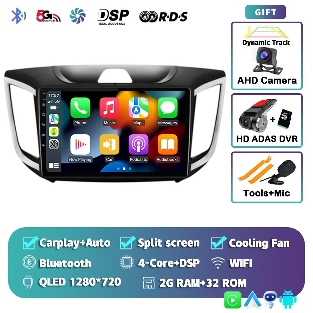 Android 14 Carplay Car Radio For Hyundai Creta ix25 2015-2019 Navigation GPS Multimidia Video Player 2din Head Unit Stereo