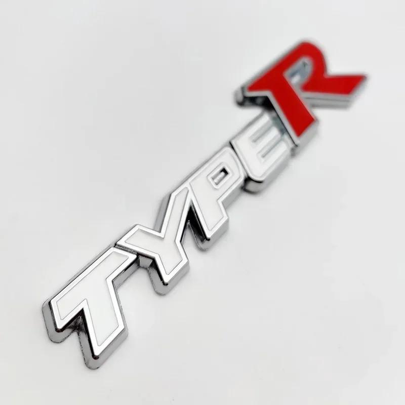 3D Metal Type-S Type-R Car Rear Trunk Emblem Badge Sticker R Car Styling Accessories