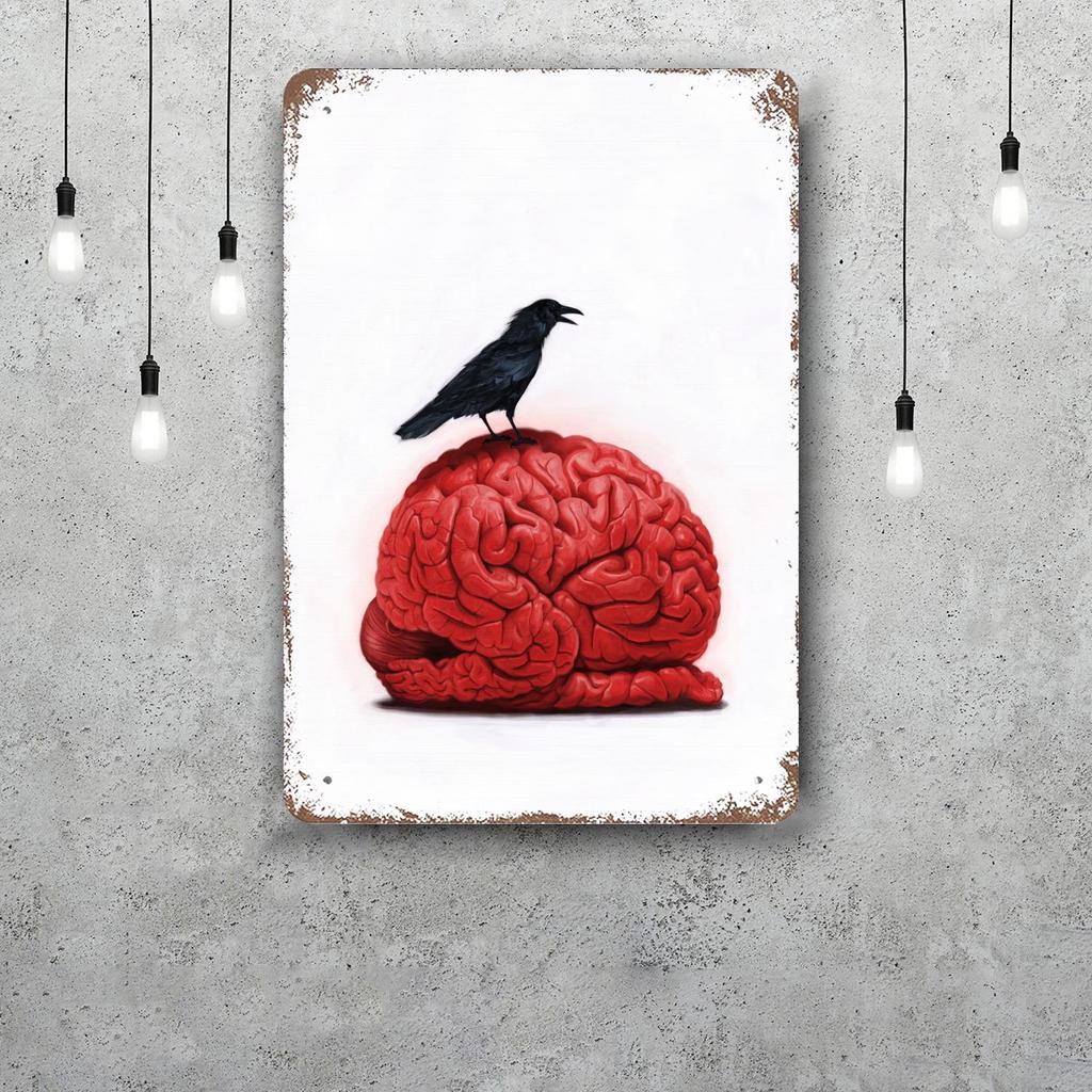 Brain Funny Bar Metal Sign Retro Plaque Vintage Sign Alcohol Drinker Pub Club Man Cave Kitchen Wall Decoration