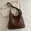 Simple Faux Leather Tote Bag for Women Minimalist Commuter Shoulder Handbag