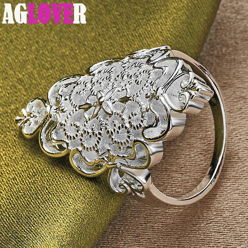 Bijuterii cu inel gol cu ​​model din argint 925