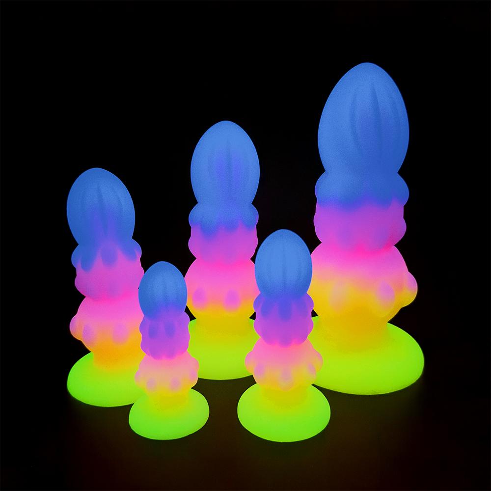 Luminous Anal Plug Dildos Butt Plug With Suction Cup Sex Tool Adult Silicone Dildo Anal Dilator Sex Toys