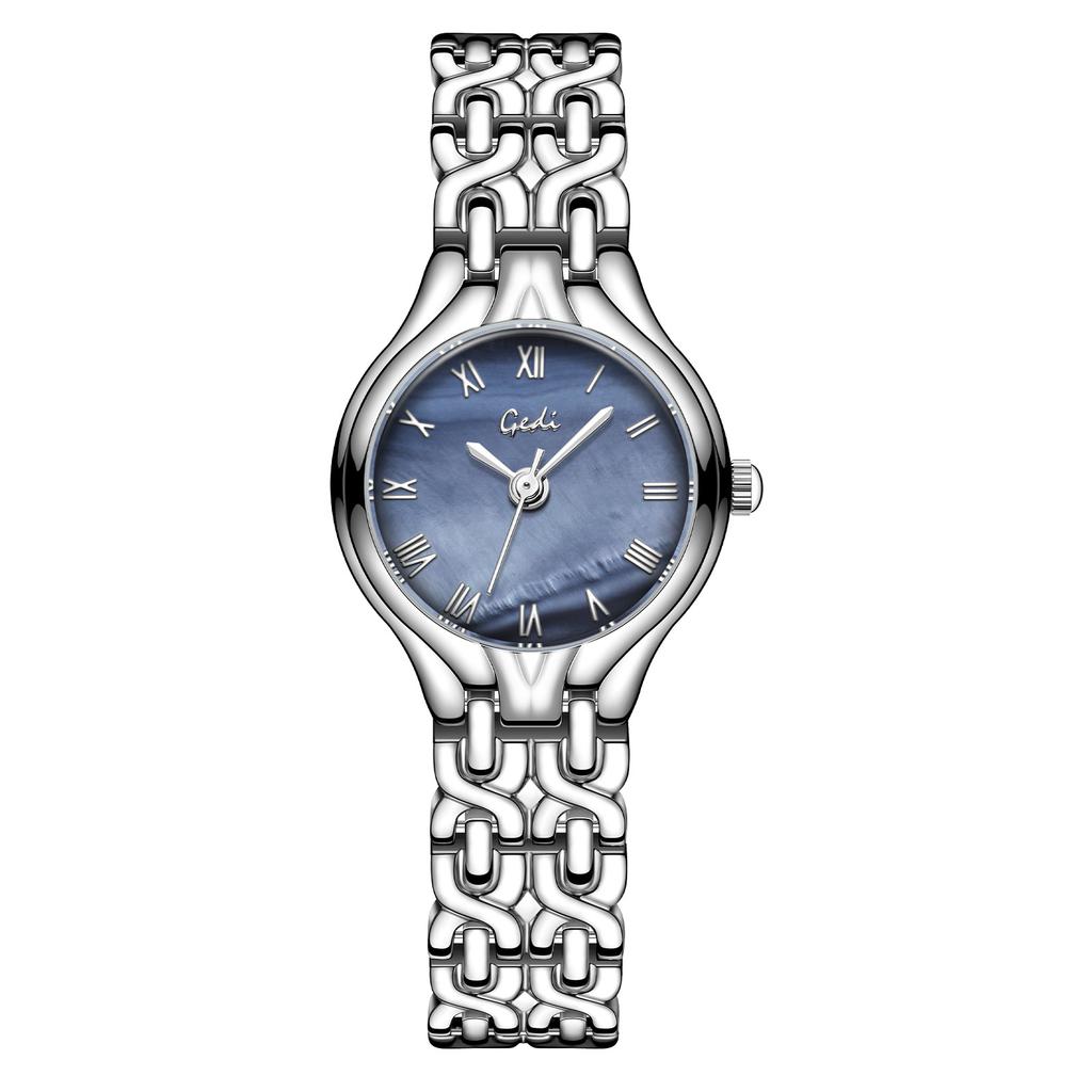Niche Licht Luxe Zilveren Armbandhorloge Dames Romeins Digitaal Kwarts Horloge, Eenvoudig En High-End Veelzijdig Horloge voor Pendelaars