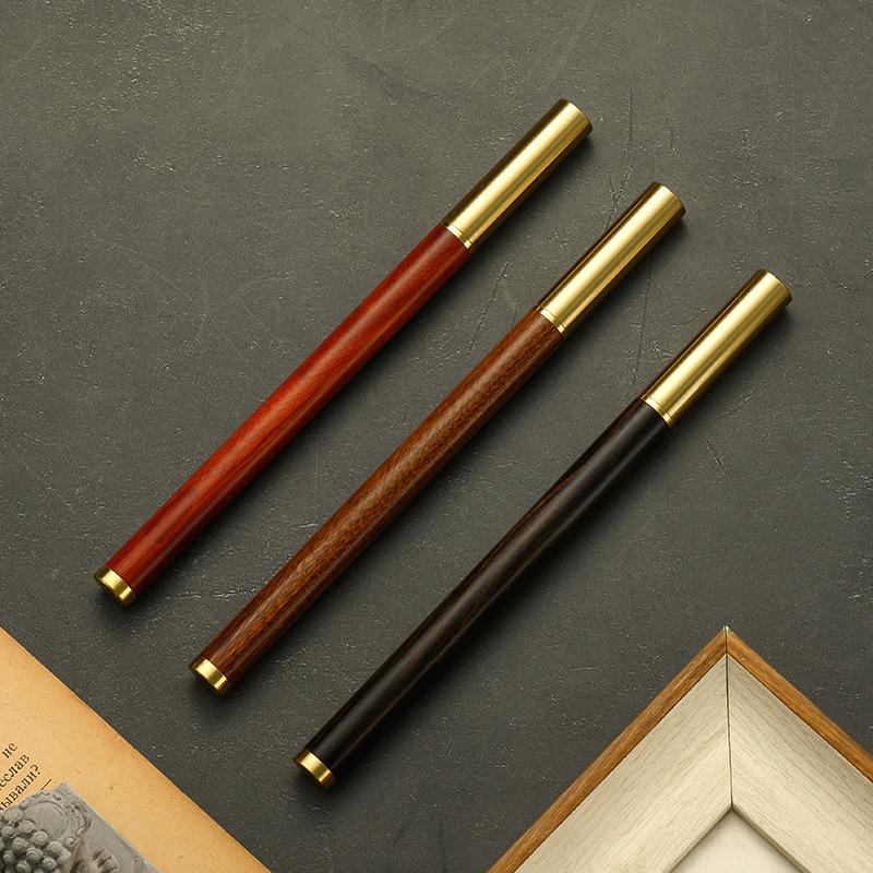 Business Minimalist Design Metal and Wood Material Signature Pens, Business Office Ballpoint Pens
