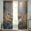 Forest Deer Creek Tulle Curtains For Living Room Sheer Curtain For Bedroom Window Blinds Voile Curtains
