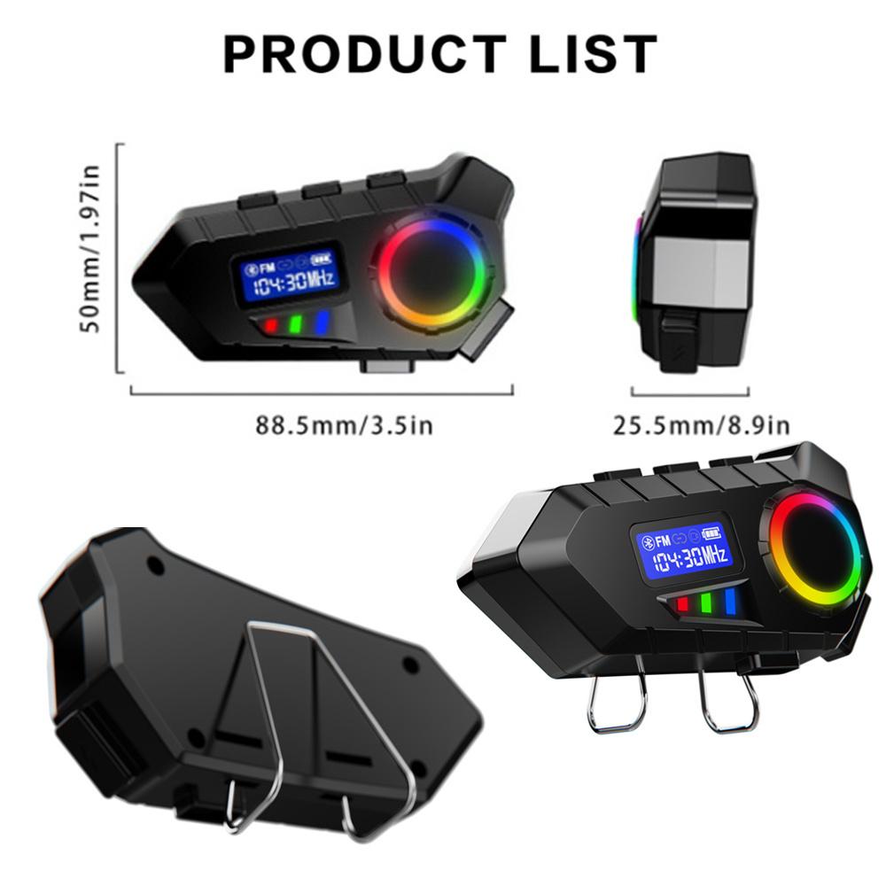 K30 Motorcycle Helmet Bluetooth 6 Headset FM Radio Stereo Earphone Waterproof Handsfree Headphone Voice Control Noise Reduction