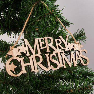3Pcs Christmas Wooden Alphabet Letter Ornaments Christmas Tree Decorations Christmas Essentials Hollow Letter Tags English Home Decor