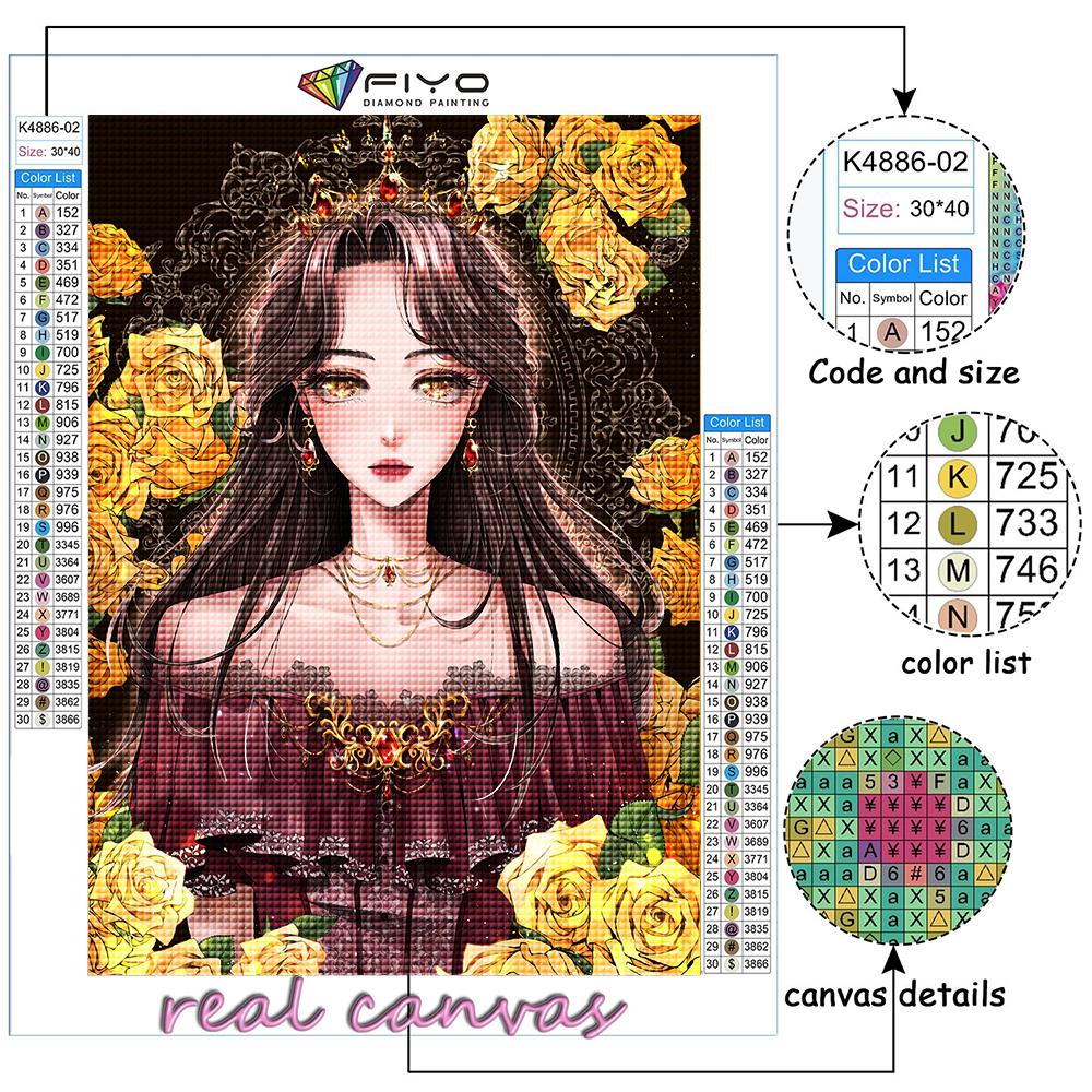 Popular 5D Diy Cusatura de cruce Desene animat Drăguță Fată Nobilă Pictură Full Drill Cusatura în cruce Kit de artizanat Autocolant de perete Decor acasă