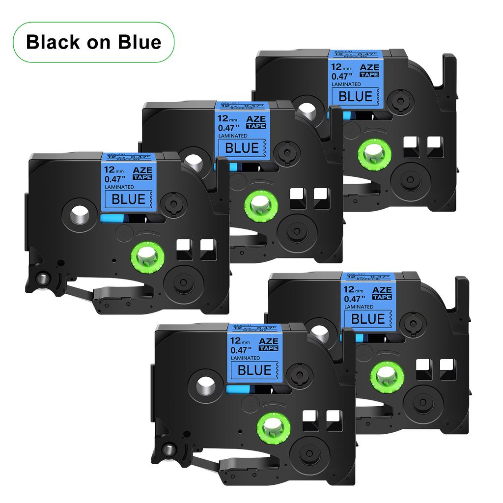 5PCS 231 241 Compatible for Brother Tz TZe-231 Tz-241 Tze-131 631 831 335 Tapes Black On White 12mm Label Tape for P-Touch Maker