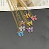 Korean Fashion Cute Butterfly Pendant Necklace for Women Golden Color Statement Necklace Zircon Gifts Wholesale Dropshipping