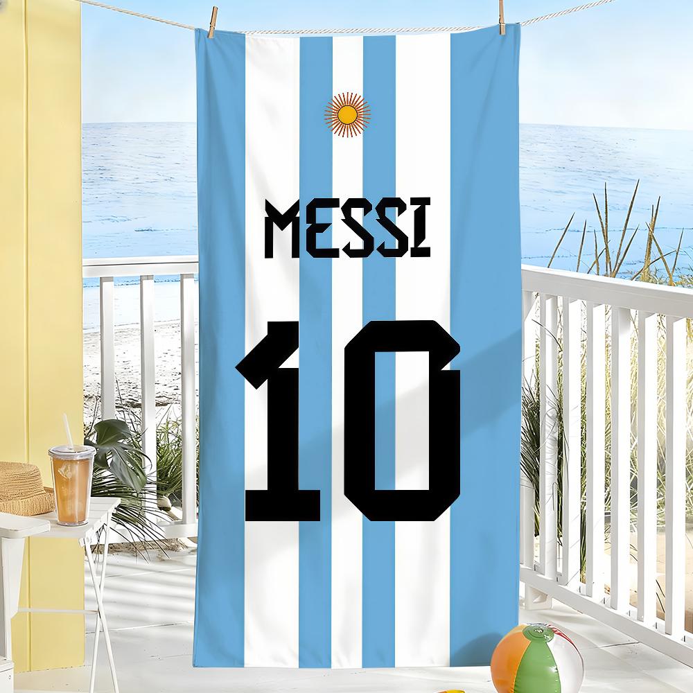 Modedruck M-Messi Handtuch Trockentuch Badehandtuch Anwendbar für Leichte Schwimmaktivitäten Camping Yoga Strand Ausflüge
