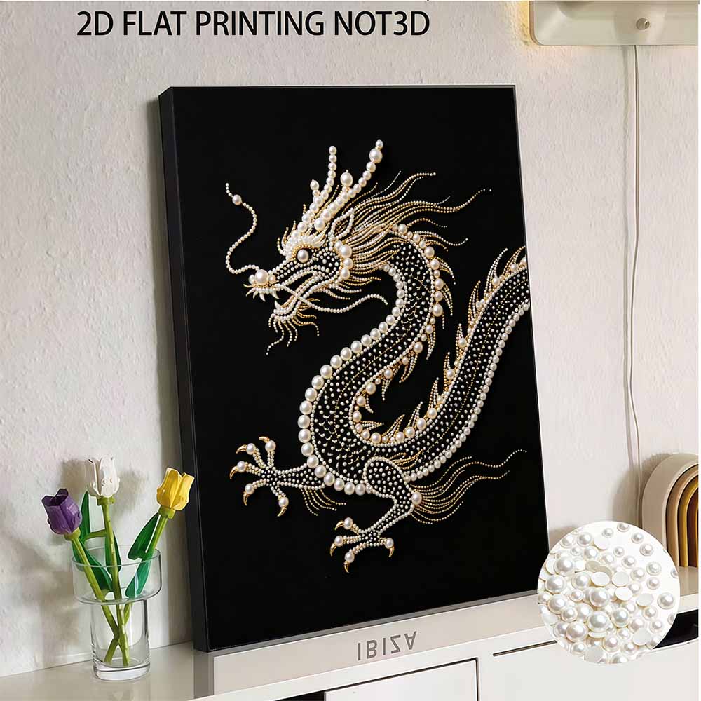 5D DIY Pearl Diamond Painting Kit Majestic Dragon Full Drill Embroidery Mosaic Art Home Wall Decor Gift