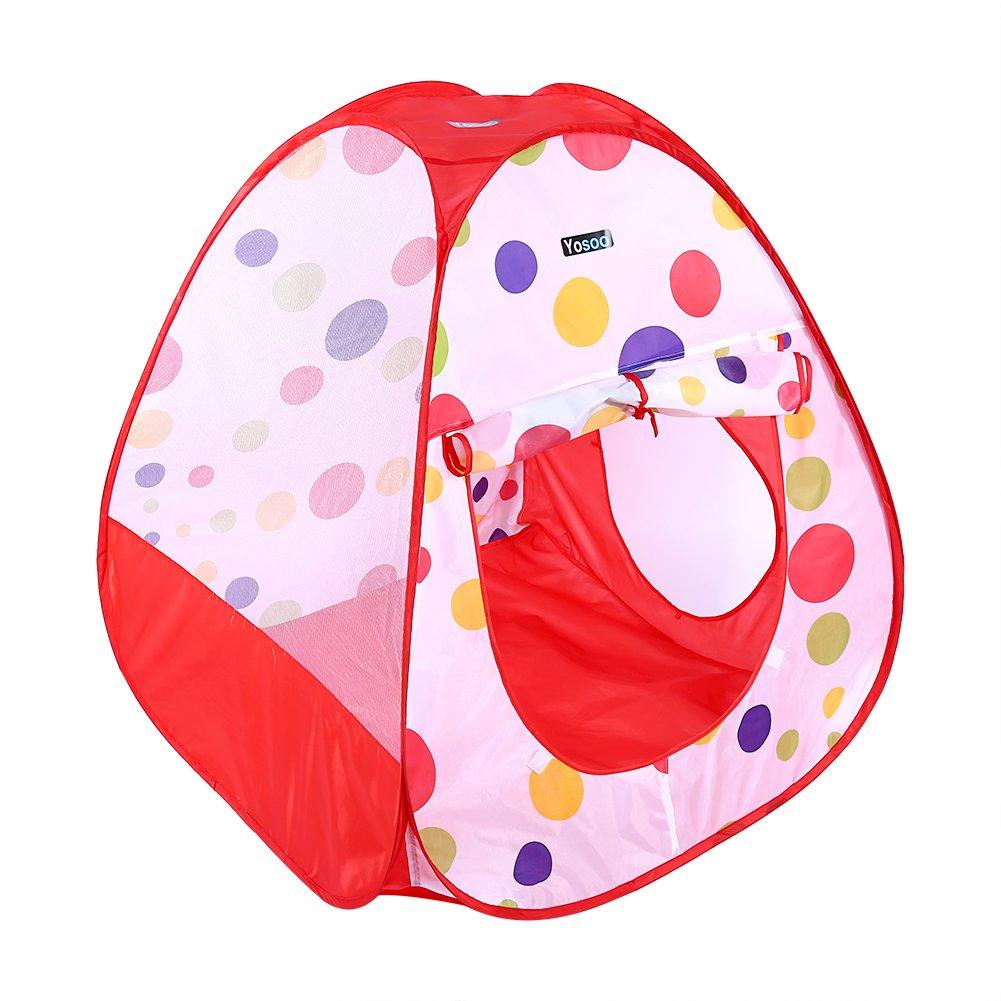 3 Tent Ball House Foldable Polka Dot Pattern Tunnel Indoor Gift Convenient Storage Breathable Ball Pool [Contains PCS] Children's