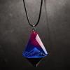 Aurora Glow-in-the-Dark Resin Pendant Necklace - Handmade Luminescent Jewelry for Couples and Birthdays.