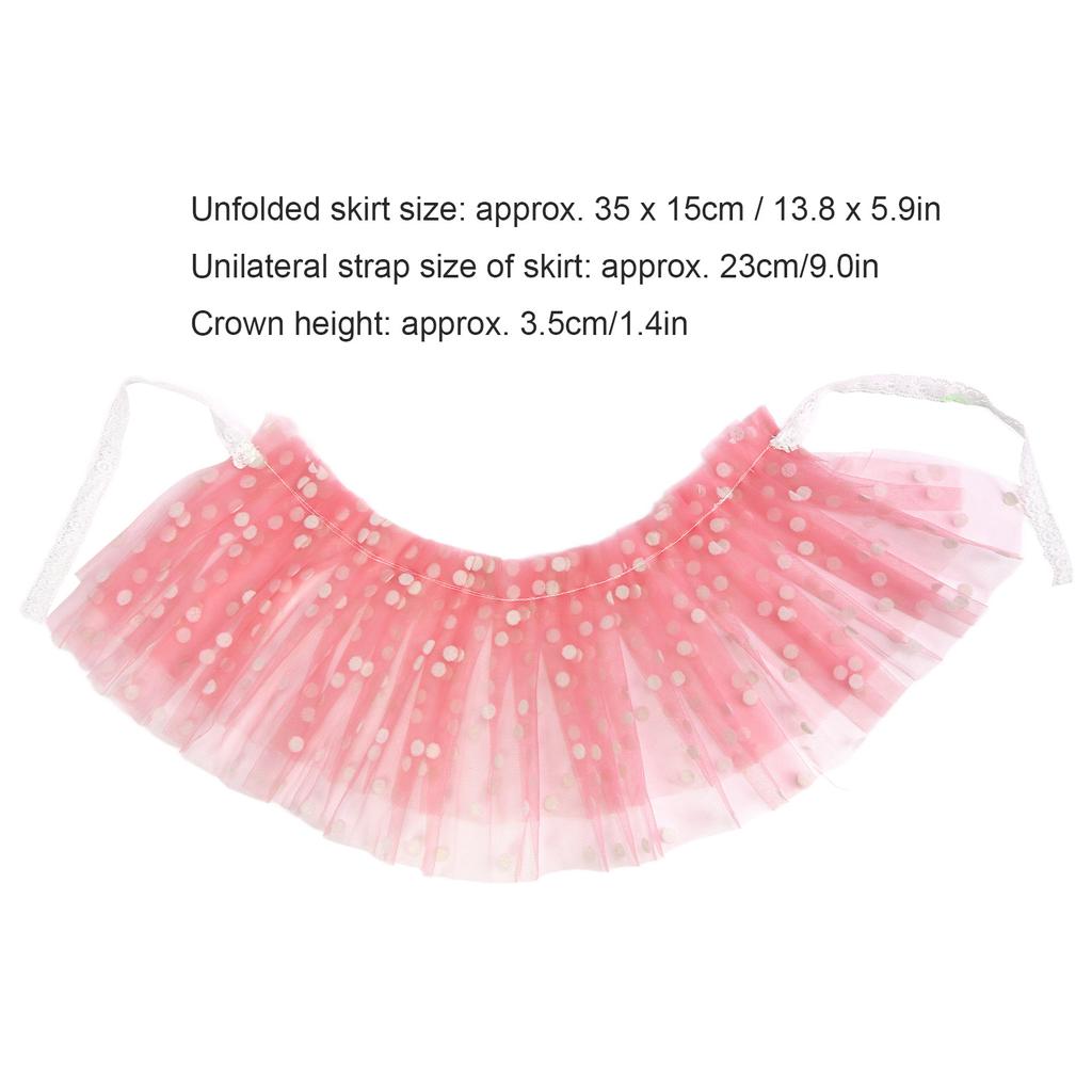Baby Photography Mesh Skirt Soft Cute Newborn Photo Prop Princess Dress with Crown for Toddler Girls