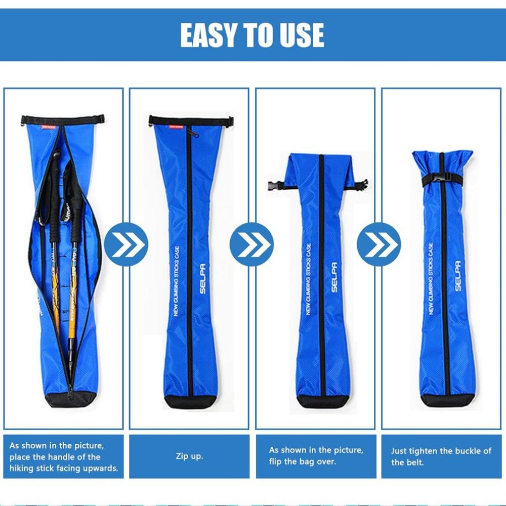 Tragbare Trekkingstock-Tragetasche Aufbewahrungstasche Beutel mit Reißverschluss für Wanderstöcke Wanderstöcke Reiseetui(ohne Stick)