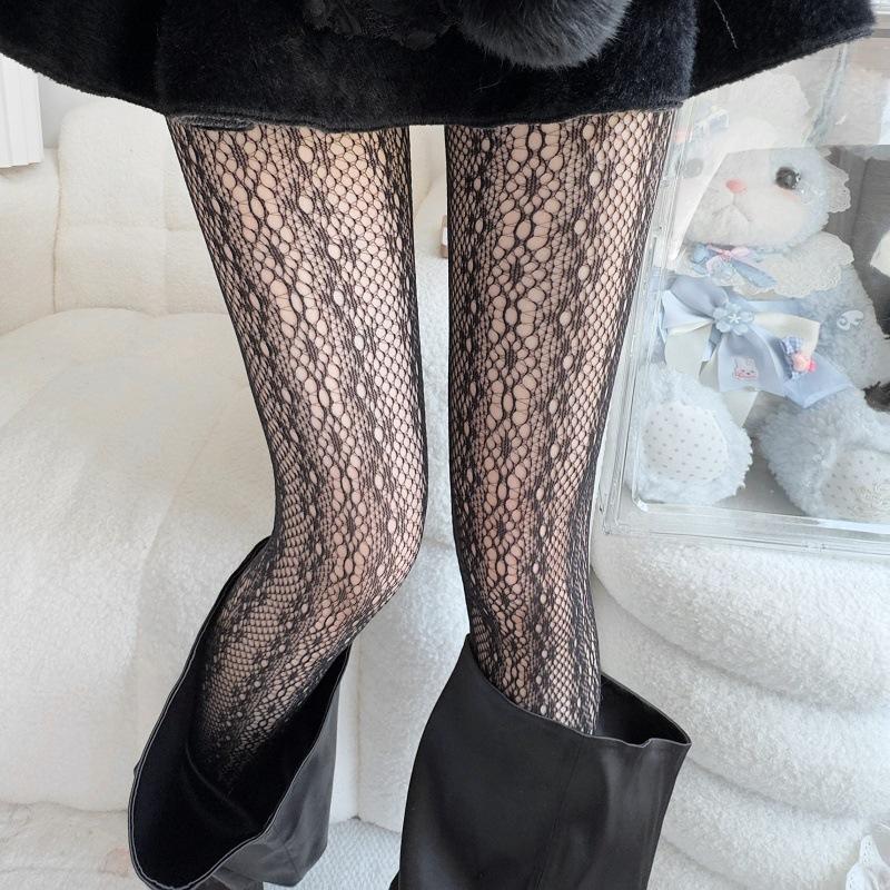 White lace calf socks summer thin lace bow stockings JK Lolita half socks