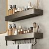 Wall-Mounted Bathroom Shelf Rustproof Aluminum Shower Caddy with Drain Holes Heavy Duty Storage Shelf for Kitchen Laundry Room