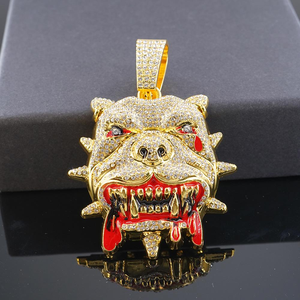European and American new products are hot-selling hip-hop personality bulldog pendant necklace trend personality fashion cool men's accessories