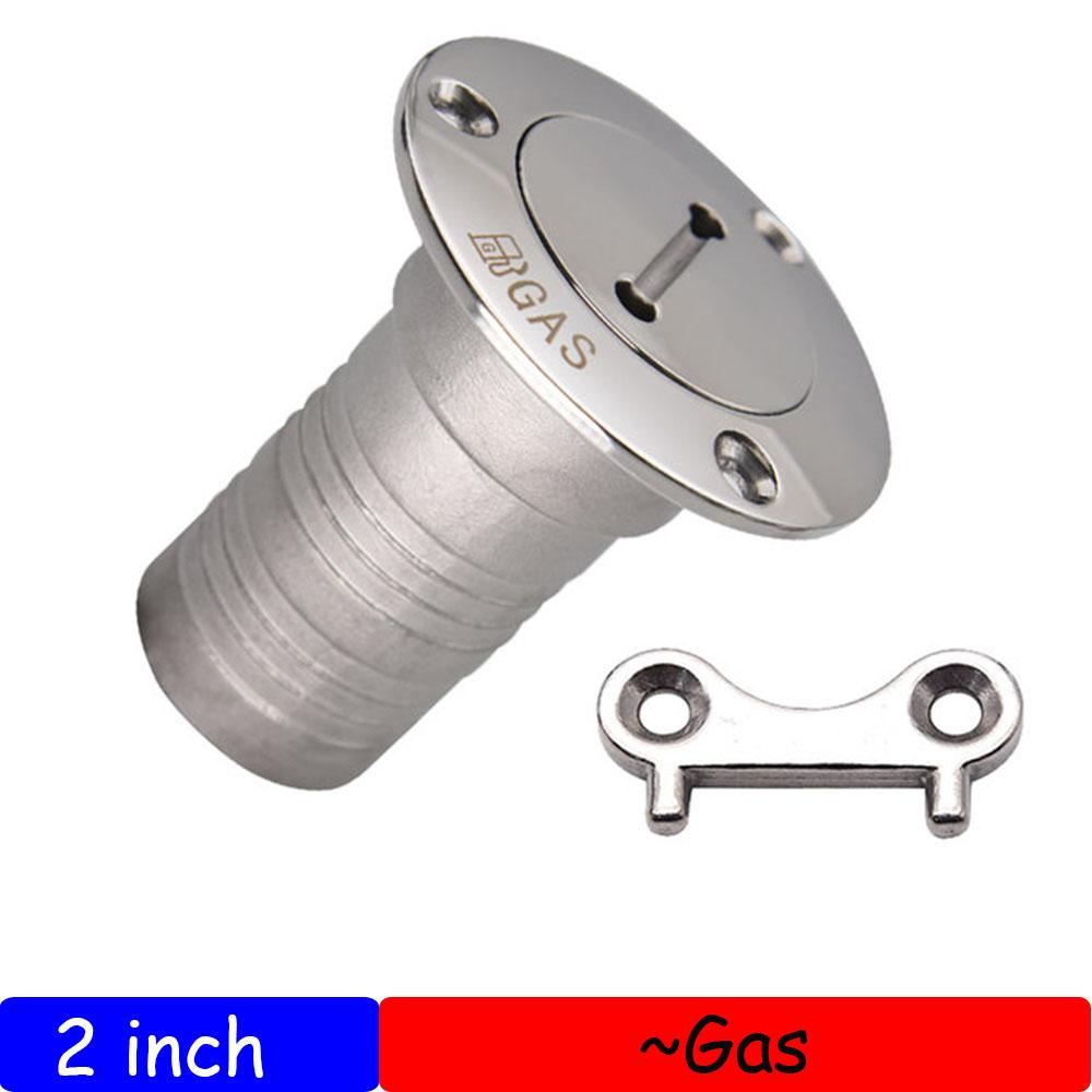 Stainless Steel Fuel Gas Water Waste Tank Deck Fill Filler Spare Cap Key Replace Plate Tool for Boat Marine Yacht 1.5/2"
