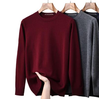Men's Thickened 100% Wool Round Neck Sweater