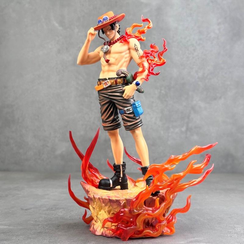 One Piece Portgas D Ace Action Figure Manga One Piece Ace Figurine Anime Peripheral 24cm Collection Model Figura GK Statue Gift