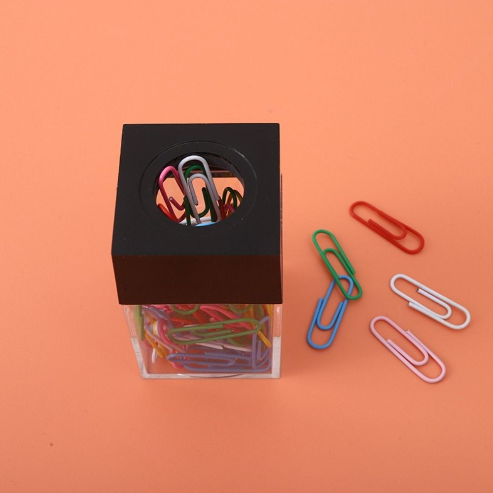 Office Supplies Transparent Magnetic Absorption Box Paperclip Holder Desk Storage Clips Dispenser