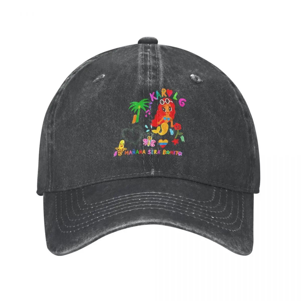 

Karol G Manana Sera Bonito Baseball Caps Retro Distressed Denim Colorful Headwear Unisex Style Outdoor Running Golf Hats Cap One Size чёрный