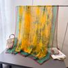 Bamboo Rhyme Yellow Encryption Yourou Yarn Printing Spring And Summer Silk Scarf Large Long Scarf Travel Shawl Sun Protection Women'S Scarf Headscarf