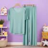 Summer Ice Silk Pajama Set: Men’s Shorts & Women’s Casual Round Neck