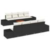 VidaXL 7-Piece Garden Sofa Set with Cushions Black Rattan Acacia 3356598
