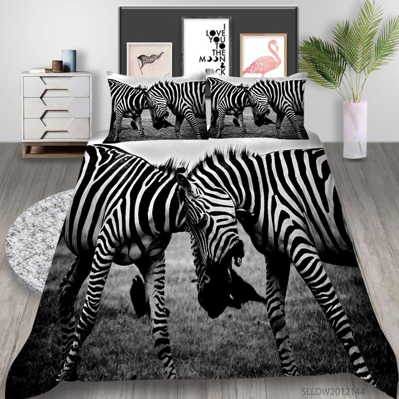 3D Zebra Pattern Home Bedding Set Bedding Cover Pillowcase AU/US/EU Full Size Bedding Set Home Decoration Gift