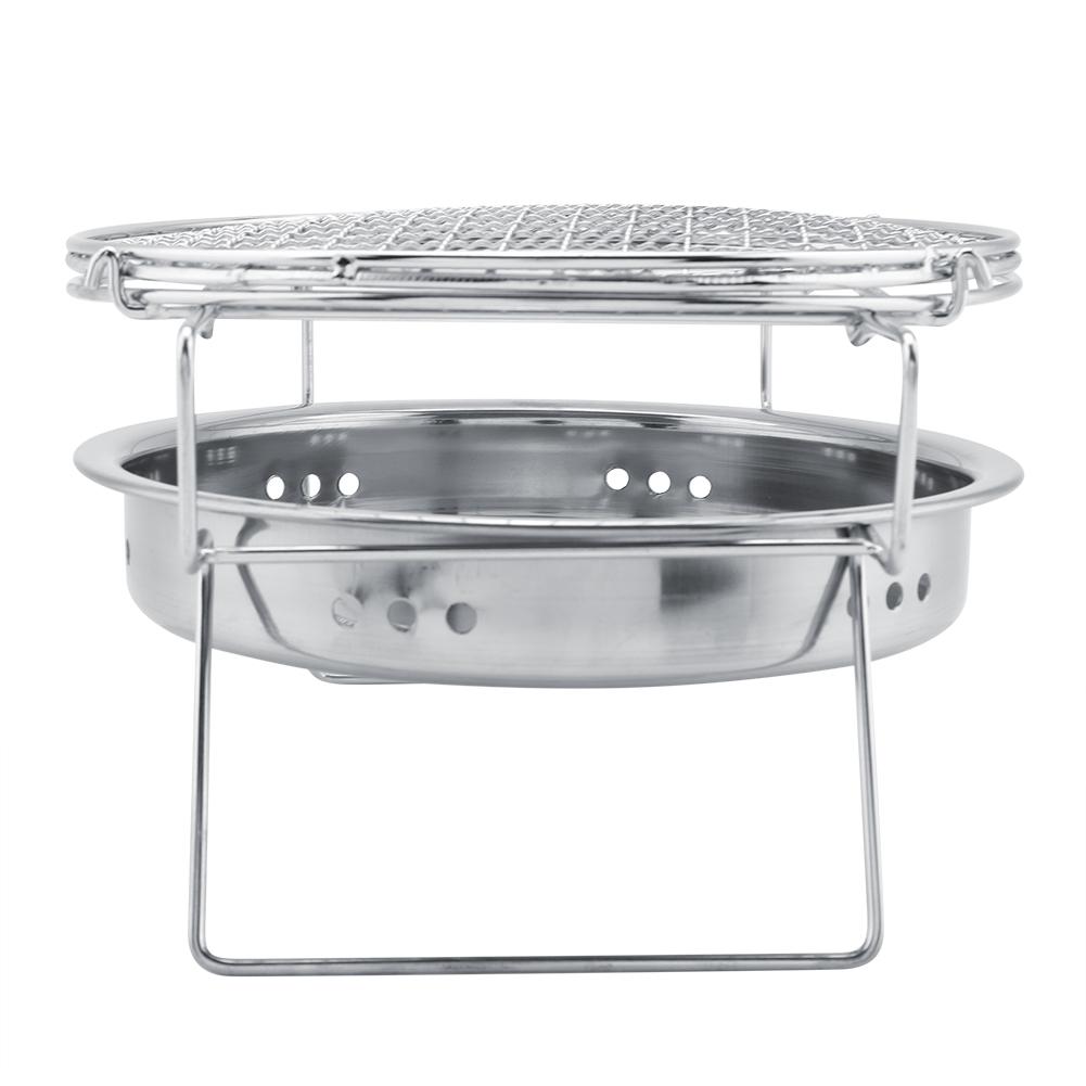 Mini-Grill aus Edelstahl, faltbar, tragbar, runder Grillofen für Outdoor-Camping, Terrasse