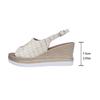 Fashion Summer New Plaid Pu Leather Sandals for Women Fashion Anckle Strap Wedge Sandal Female Plus Size Daily High Heel Sandalias Mujer