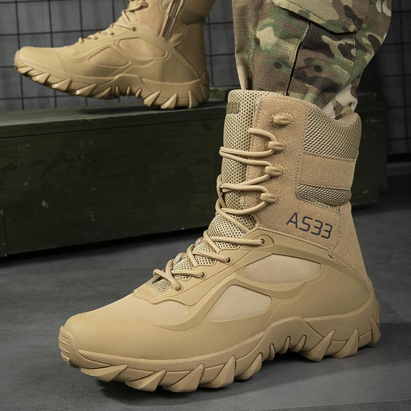 Men's Mid-Top Desert Tactical Military Sports Boots - Large Size