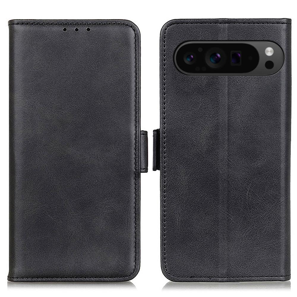 For Google Pixel 10 Pro XL/9 Pro XL Phone Case Cowhide Texture PU Leather Phone Stand Cover