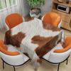 Cow Fur Texture Square Tablecloth Cowhide Animal Brown Pattern Table Cloth Cover for Farmhouse Home Kitchen Dining Party