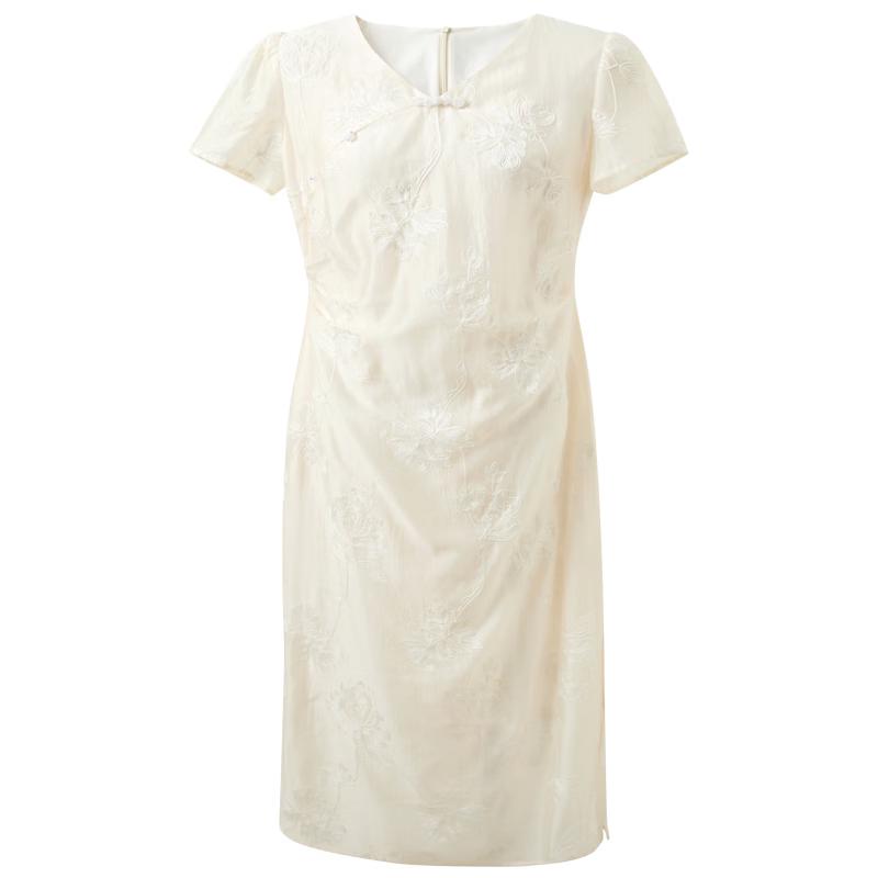 

San Cai New Chinese Style Embroidered A-Line Dress S