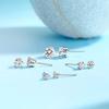 Moissanite Stud Earrings Minimalist 6 Claw Ins Style Women