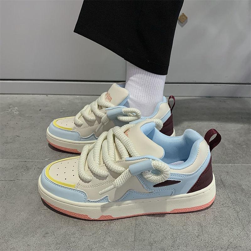 Summer New Student Casual Niche Bread Shoes Women's Little White Shoes Korean Version Versatile Thick-soled Low-top Trendy Board Shoes