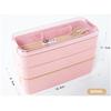 900ml Healthy Material Lunch Box 3 Layer Wheat Straw Bento Boxes Food Storage Container Lunchbox