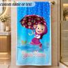 Beach TowelMasha and the Bear Custom Name Text Personalized Soft Towel for Beach Pool Indoor Home Decor Gift
