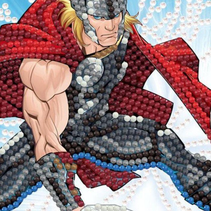 Carte Crystal Art à diamanter - Thor - 18 x 18 cm
