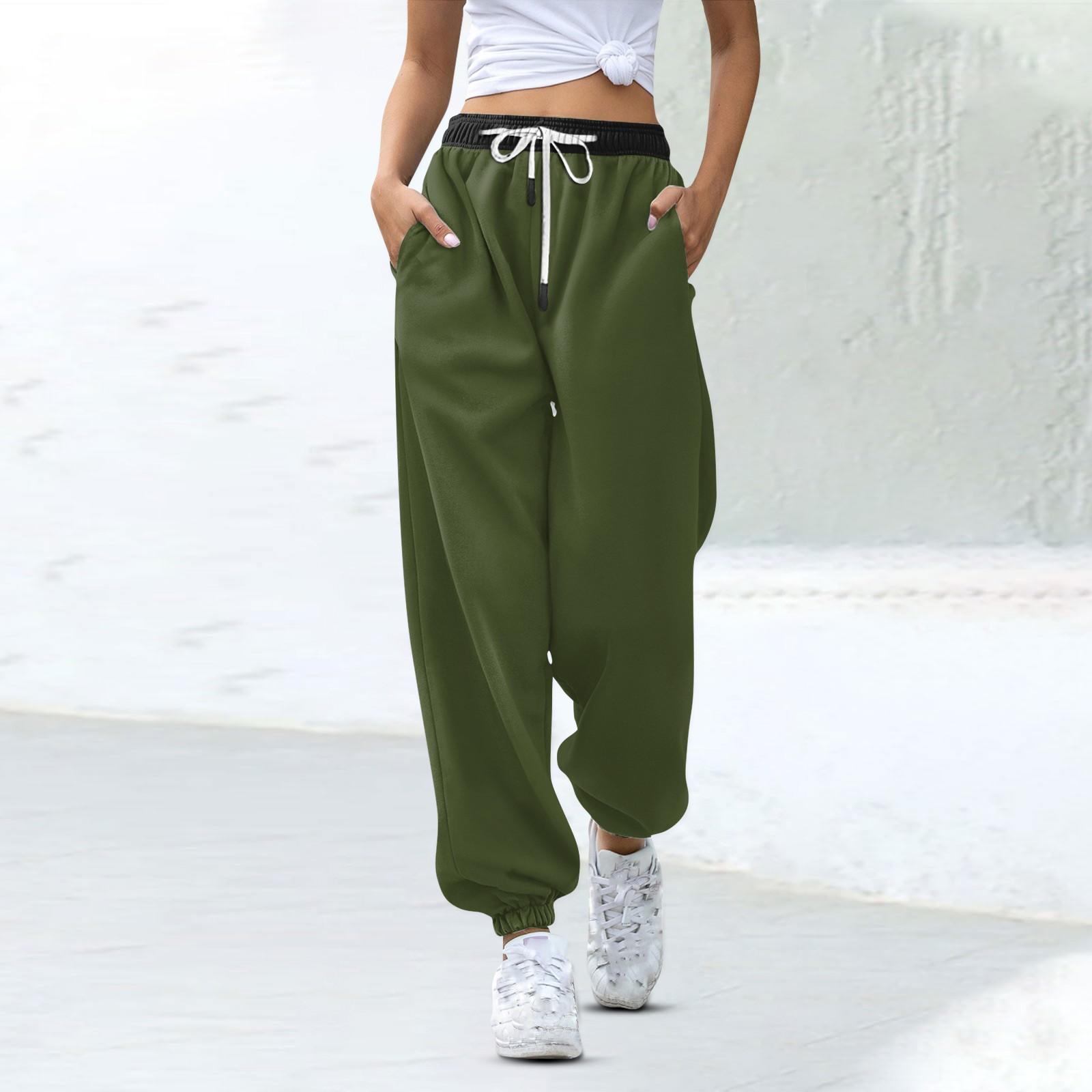 

Женские модные спортивные повседневные спортивные штаны с карманами на шнурке и в тон XXL