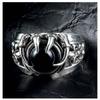 Adjustable Open Ring Men Women Vintage Claw Black Obsidian Style Punk Rock Gothic Finger Copper Jewelry